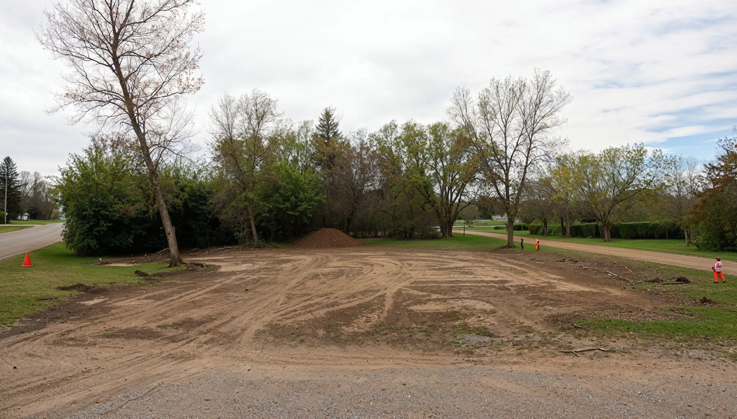 Cleared residential lot in Dallas TX after full structure demolition with land leveled and prepared for new construction