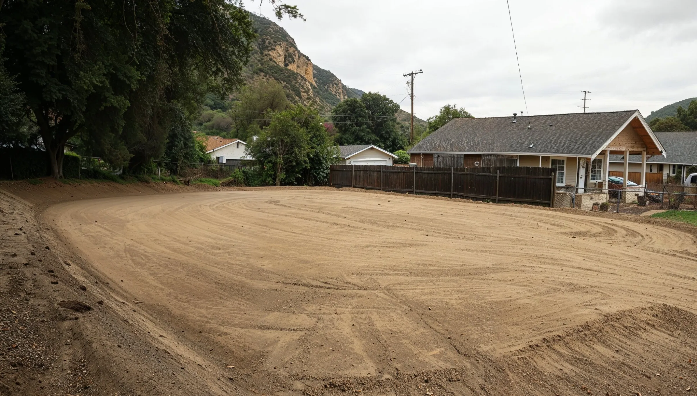 Land clearing and site preparation project in Dallas TX showing leveled and graded lot ready for construction